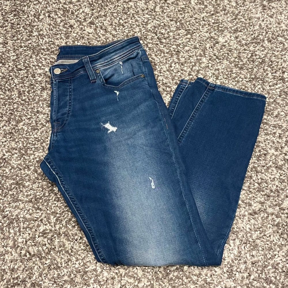 Jack & Jones Distressed Blue Jean - Picture 3 of 10